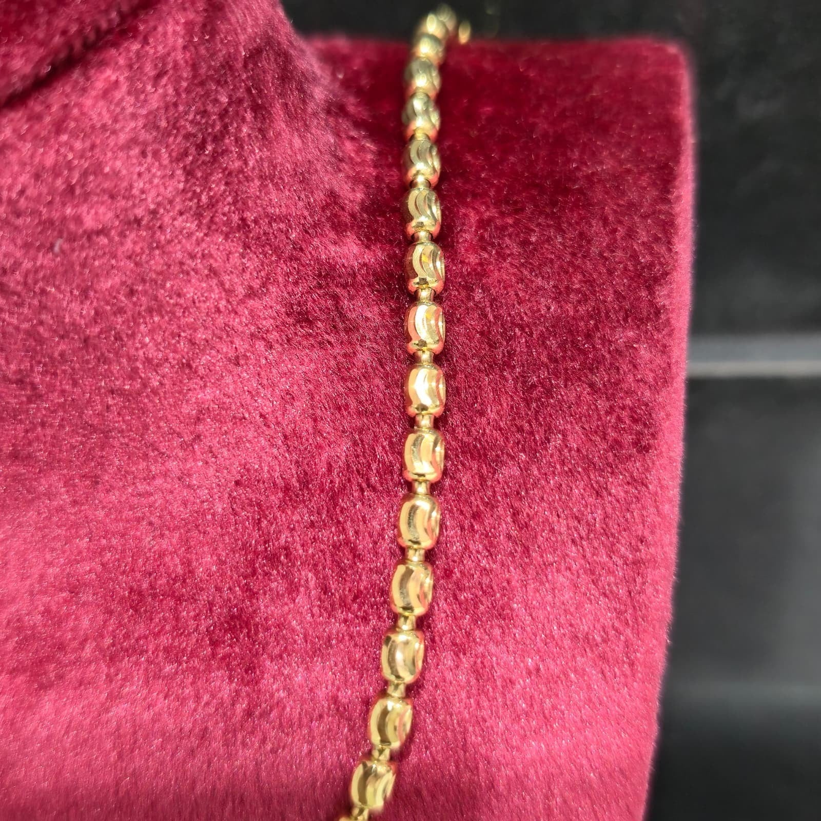 10K Gold 3mm Ball Beaded Chain (Solid Links) 18"-20"