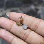 DEAL! 10K Gold Genuine Diamond Honeycomb Cluster Octagon Stud Earrings 0.17CTW