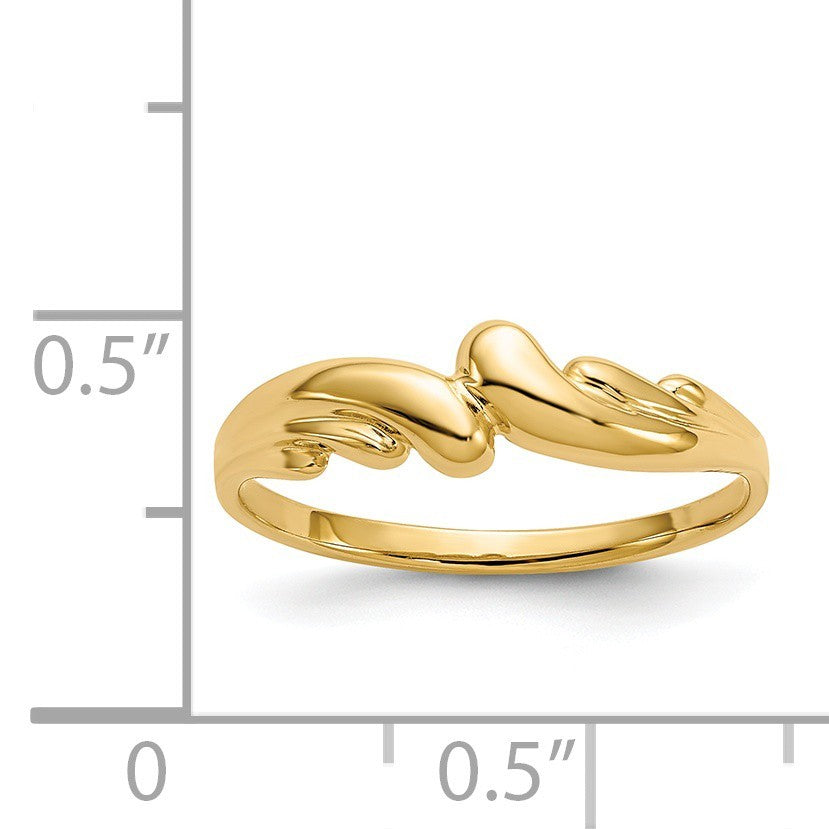 14k Yellow Gold Polished Swirl Dome