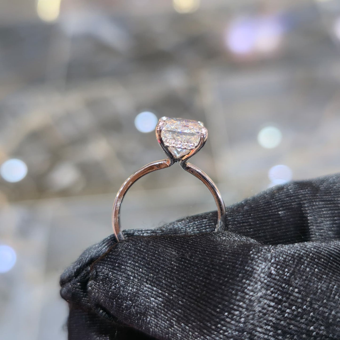 14K Gold 4.34ctw Lab Grown Diamond Radiant Ring E VS1 4.25ct Center Solitaire