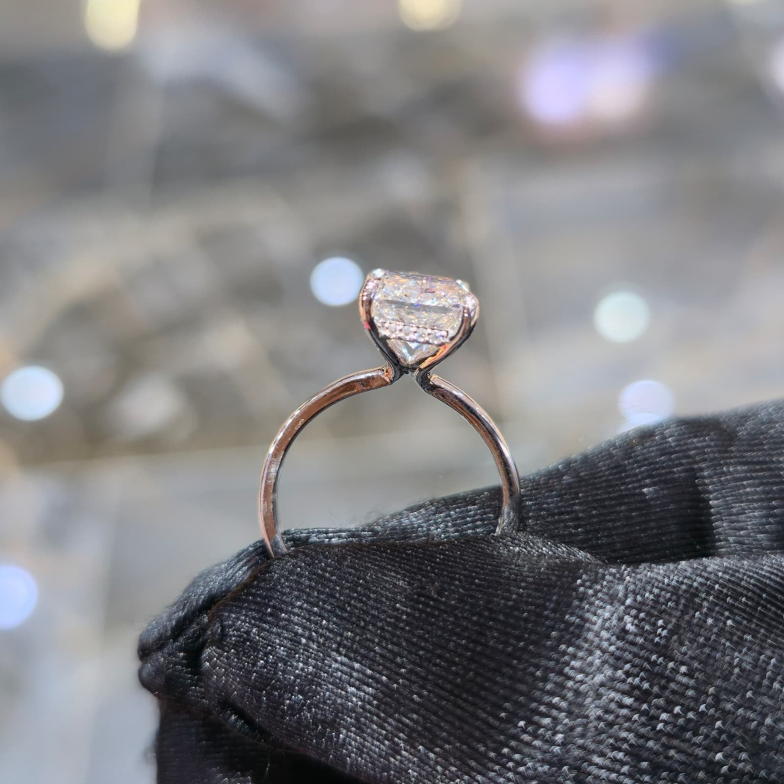 14K Gold 4.34ctw Lab Grown Diamond Radiant Ring E VS1 4.25ct Center Solitaire