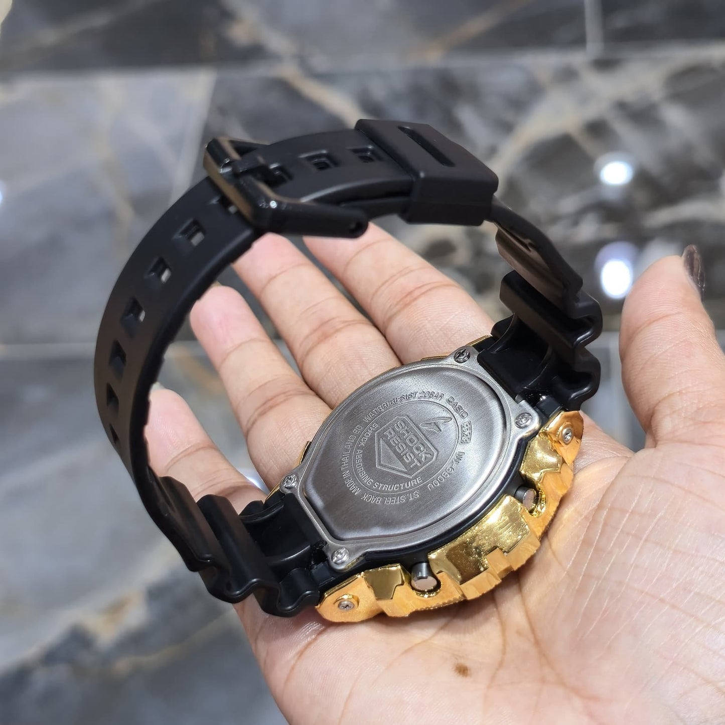Casio G-Shock 6900 Yellow Iced Out Natural Diamond Watch 5CT