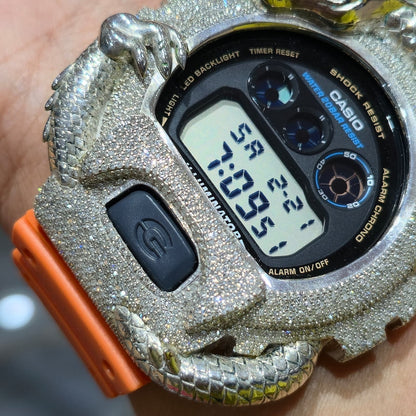 Dragon Edition G-shock  Watch With Natural Diamond and Orange Strap