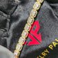 10K Yellow Gold Baguette Cluster Diamond Tennis Bracelet 8in 2.50ctw
