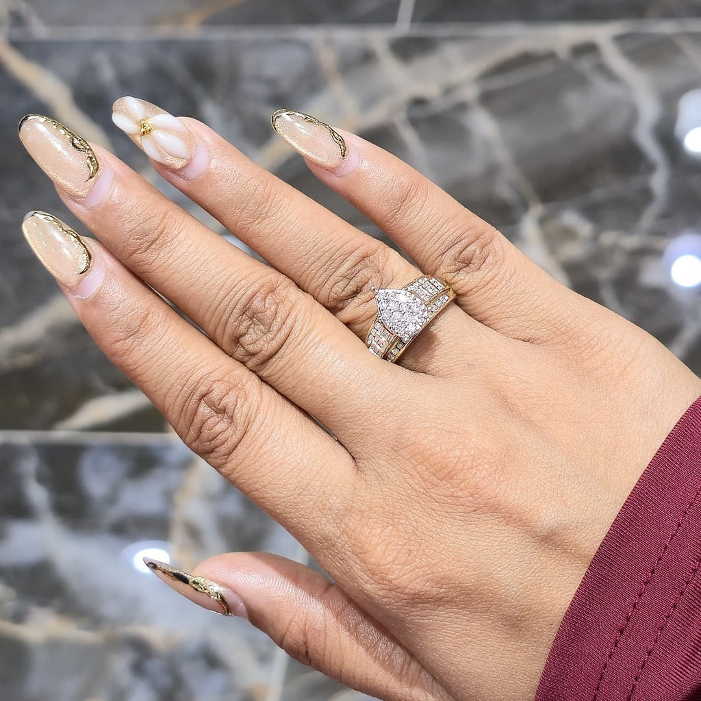 10K Gold Cinderella Pear Shape Wedding Engagement Ring 0.50 CTW Natural Diamonds