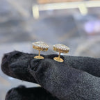 Diamond Earring Studs 10KT Gold 0.62 CTW Natural Baguette Round