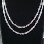 10K Yellow Gold Diamond Tennis Chain Necklace 3.3mm GH SI Men Women