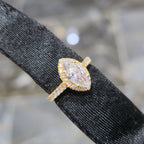 10KT Gold Lab Grown Diamond Marquise Ring 1.40ct Center 2.63ctw Total