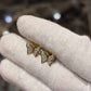 0.12CTW Natural Diamond 10K Gold Yellow White Butterfly Stud Earrings 9mm