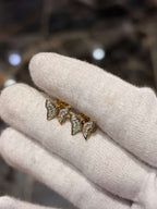 0.12CTW Natural Diamond 10K Gold Yellow White Butterfly Stud Earrings 9mm
