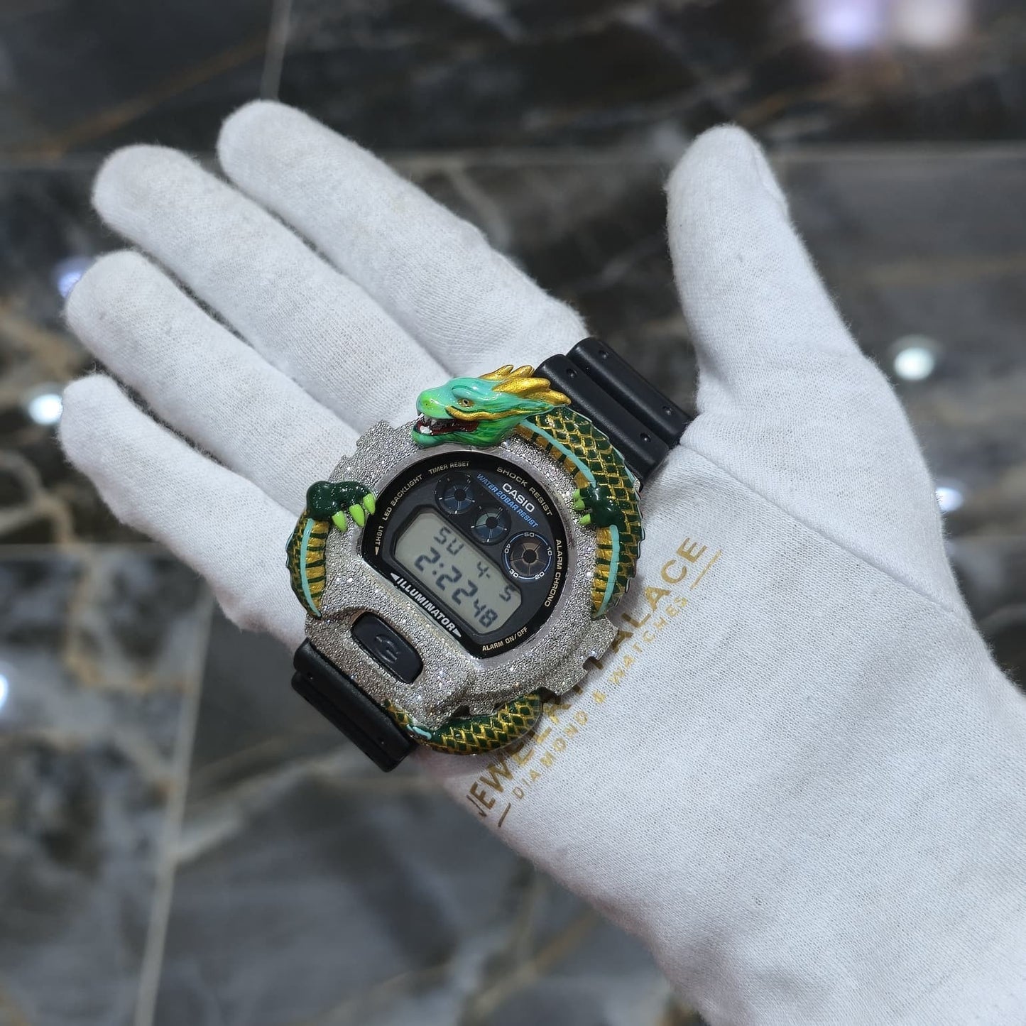 Casio G-Shock (Black) 6900 Iced Out Diamond Watch 5 CTW