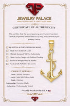 10K Yellow Gold Polished Anchor Rope Pendant 30x15mm Solid Gold 0.95g