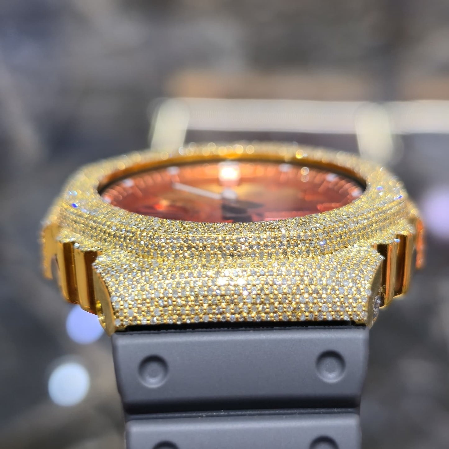 Casio G-Shock S2100  Iced Out Natural Diamond Watch 5CT | Inferno Dial