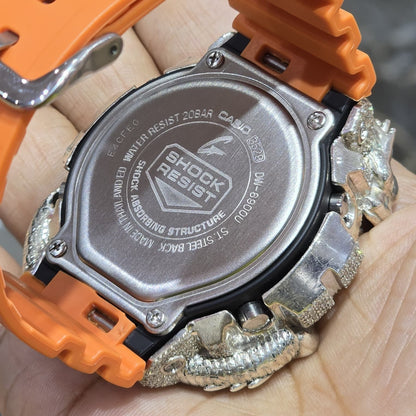 Dragon Edition G-shock  Watch With Natural Diamond and Orange Strap