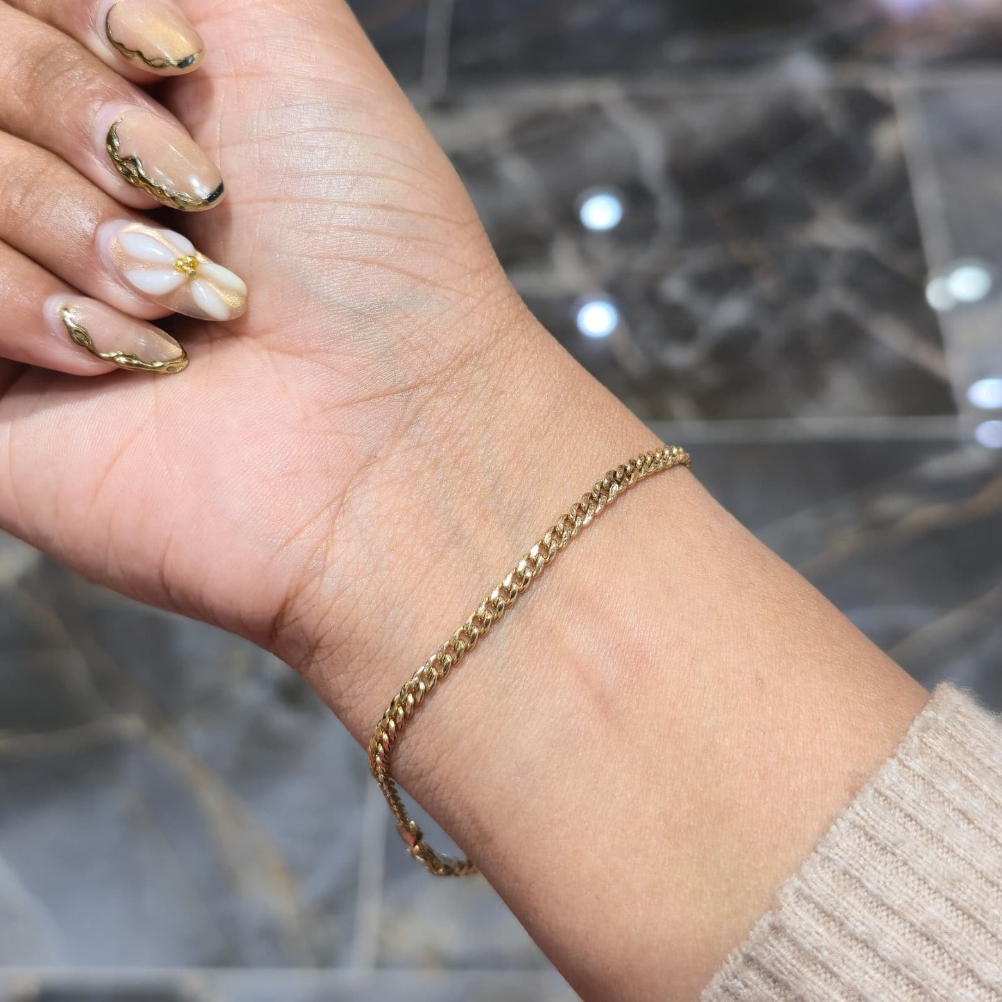 3mm Miami Cuban Link Bracelet 10K Yellow Gold 8" Real Gold Lobster Clasp Unisex