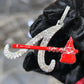 10K White Gold Atlanta Drip Pendant 2.50ctw Diamond Red Enamel Iced Out 2"