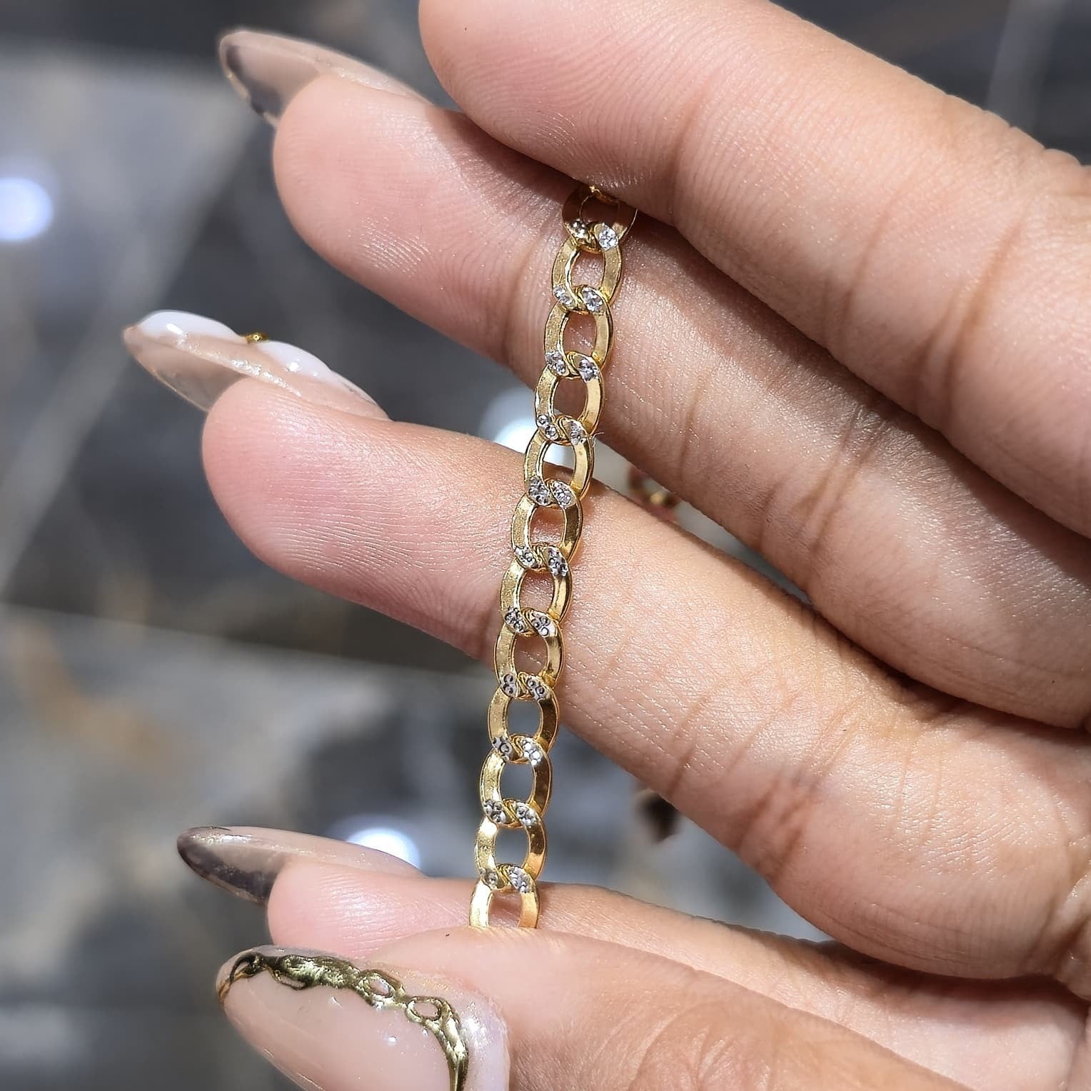 10K Yellow Gold Diamond Cut Cuban Link Bracelet 8" 4mm 3.14g Lobster Clasp Real