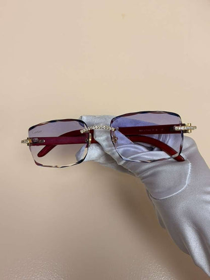 Men's Cartier Signature C 3.00ct Natural Diamond Woods & Lenses Sunglasses