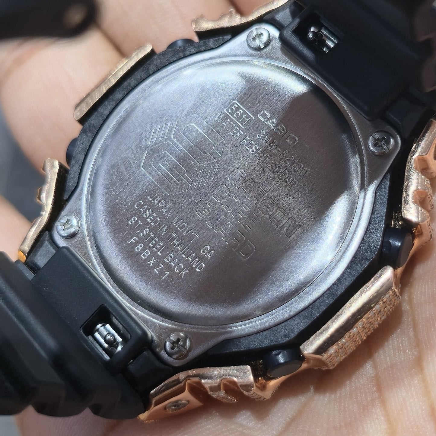 Casio G-Shock Black & Rose S2100BA Iced Out Diamond Watch 5CT