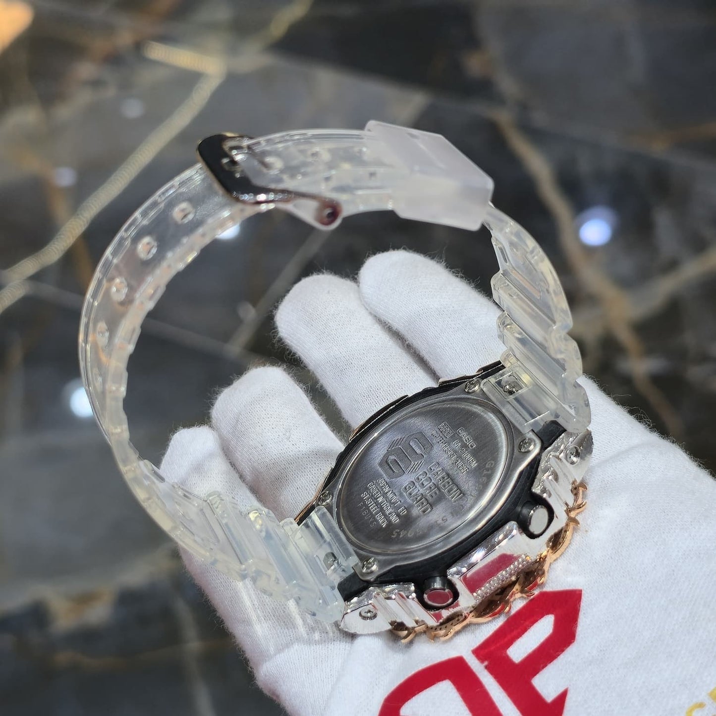 Authentic Casio G-Shock S2100  Iced Out Natural Diamond Watch 5CT | Silver Dial