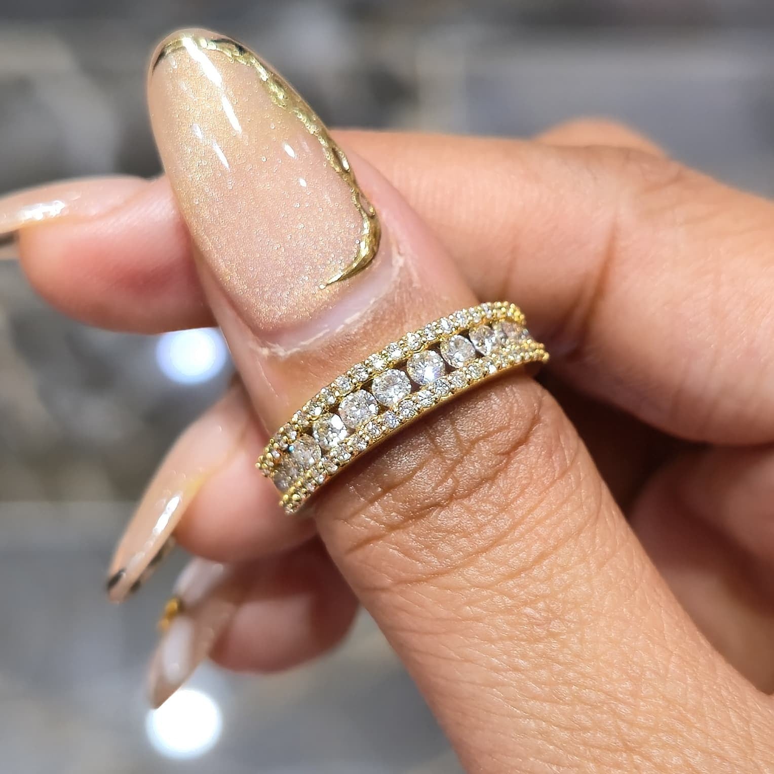 14K Yellow Gold Real Diamond Men’s Channel Set Band Ring 1.00 CTW 5MM | BAND