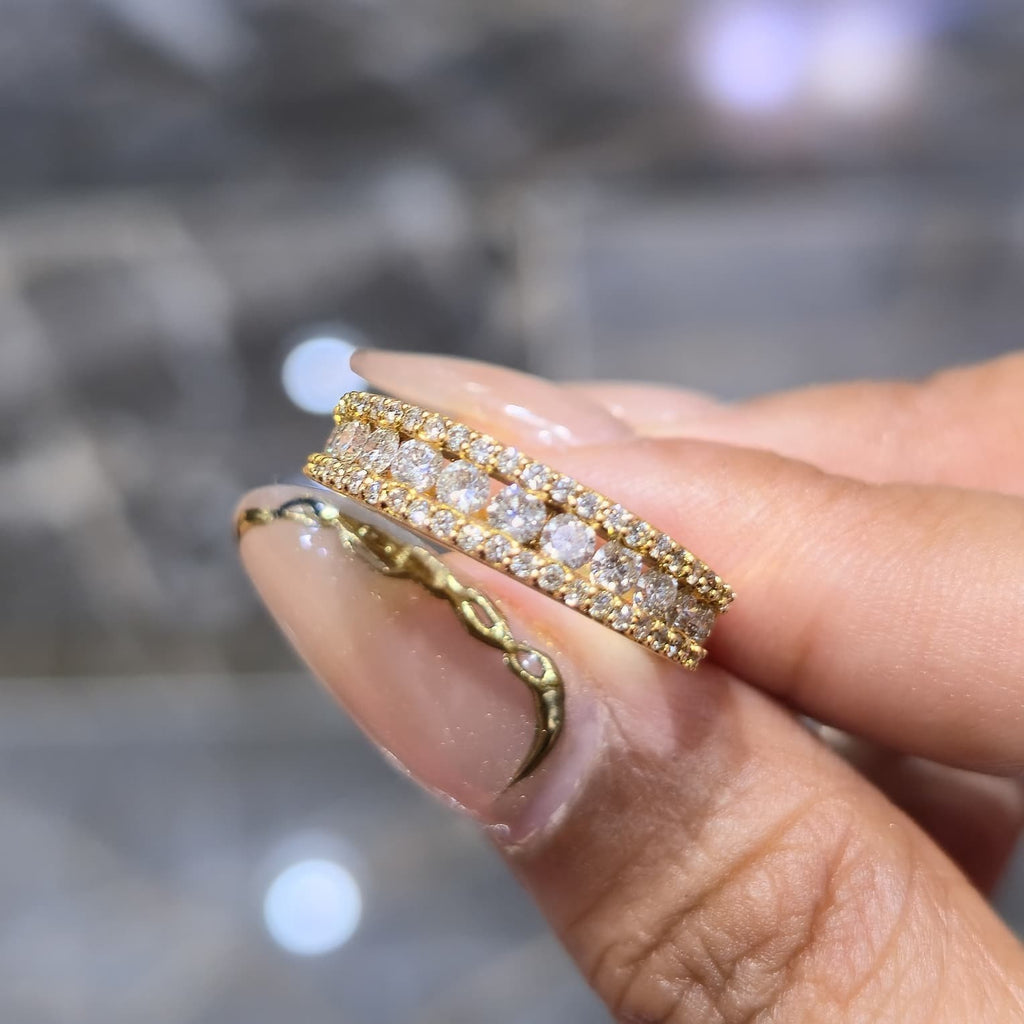 14K Yellow Gold Real Diamond Men’s Channel Set Band Ring 1.00 CTW 5MM | BAND
