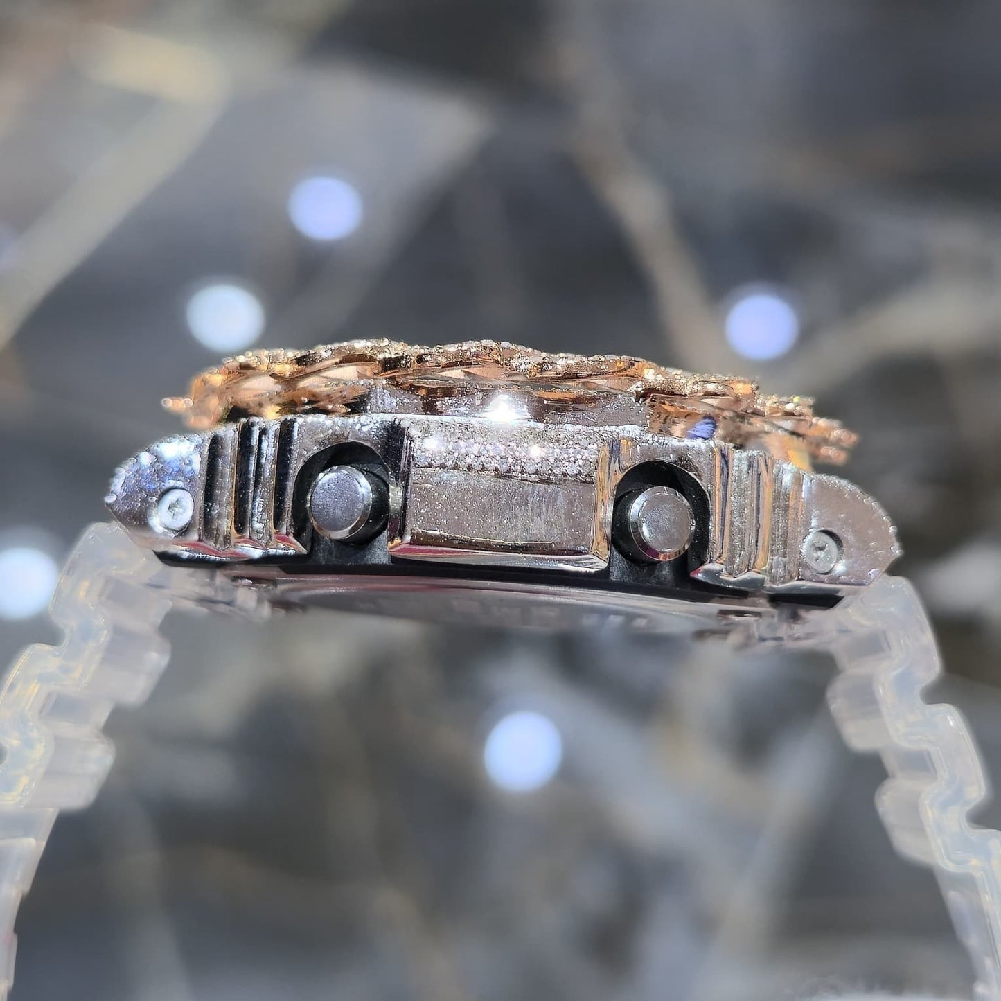 Authentic Casio G-Shock S2100  Iced Out Natural Diamond Watch 5CT | Silver Dial