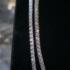 10K Yellow Gold Diamond Tennis Chain Necklace 3.3mm GH SI Men Women