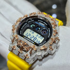 Authentic Diamond G-SHOCK DW6900TR Watch Cross Bezel | 5.00 CTW Natural Diamonds