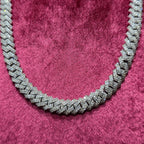 Mens Natural Diamond 8mmx22" 12.9ct Tight Miami Cuban link chain Real 925 Silver