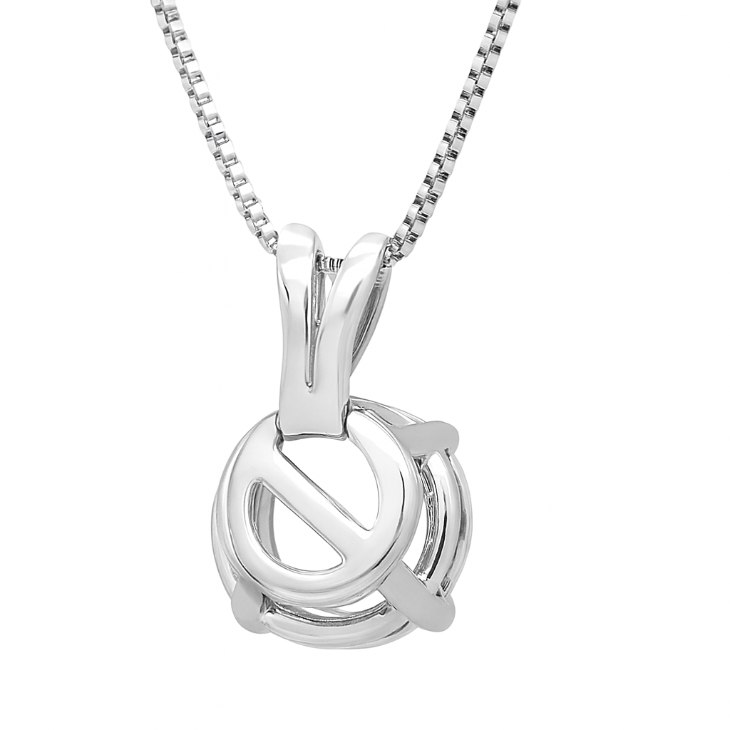 1.00 E VVS1 ROUND CUT LAB-CREATED DIAMOND SOLITAIRE PENDANT 14k WG AND YG