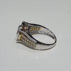 DEAL! 1.00CT Diamond Cluster Halo Ring 10K TwoTone Yellow White Gold Split Shank