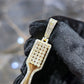 10K Gold Diamond Barber Fade Brush Pendant 2.00ctw Professional Stylist Charm 2"