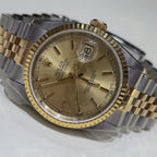 Rolex Datejust 36 16233 Champagne Dial Vintage Two Tone Jubilee Gold Steel