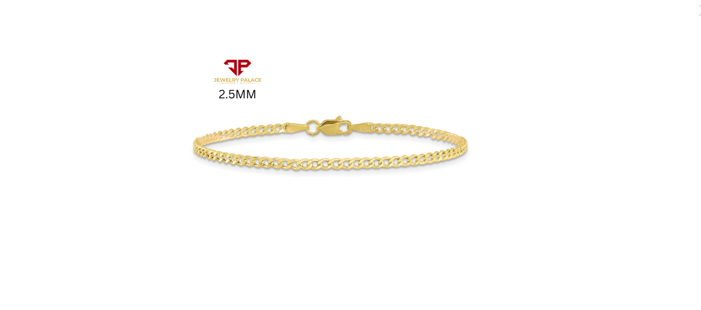 10K Yellow Gold Solid 2mm-6.5mm Curb Cuban Chain Link Necklace Bracelet 7"- 26"