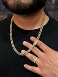 10K Yellow Gold Miami Cuban Genuine Diamond Chain Necklace 8MM 12.45 CT 22 INCH