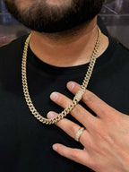 10K Yellow Gold Miami Cuban Genuine Diamond Chain Necklace 8MM 12.45 CT 22 INCH