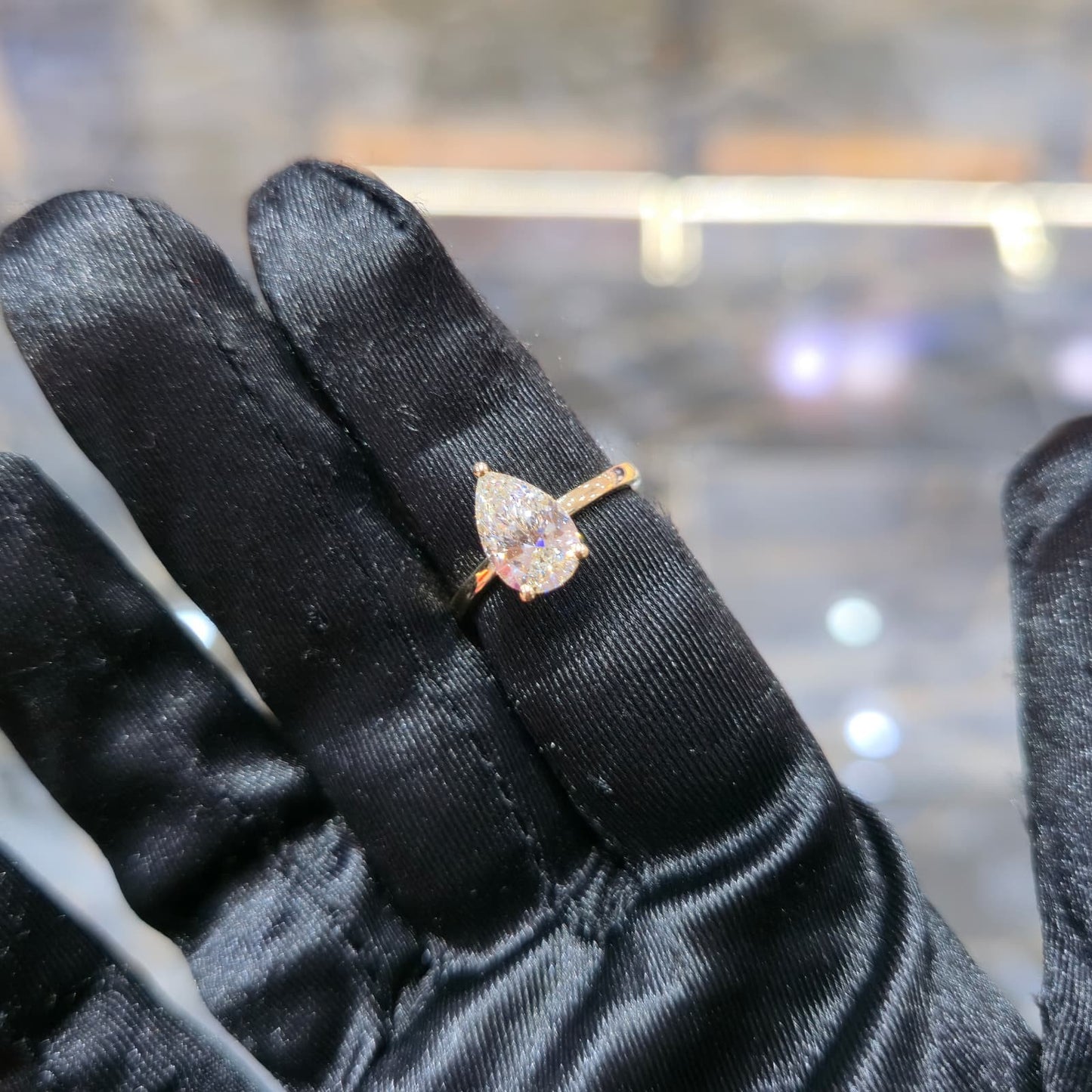14K Gold 2.01ctw Lab Grown Diamond Pear Cut Ring F VS2 Solitaire Jewelry Palace