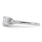 2.25 Ct Round 14K White Gold 3-Stone Created Diamond Engagement Wedding Ring