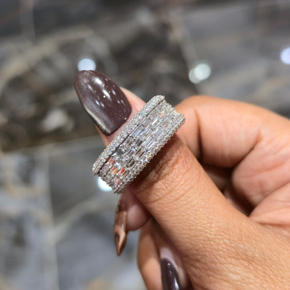 10K Lab Grown Diamond Men's Ring 4.61CTW Baguette Pavé-Channel Set “Rivers” | JP