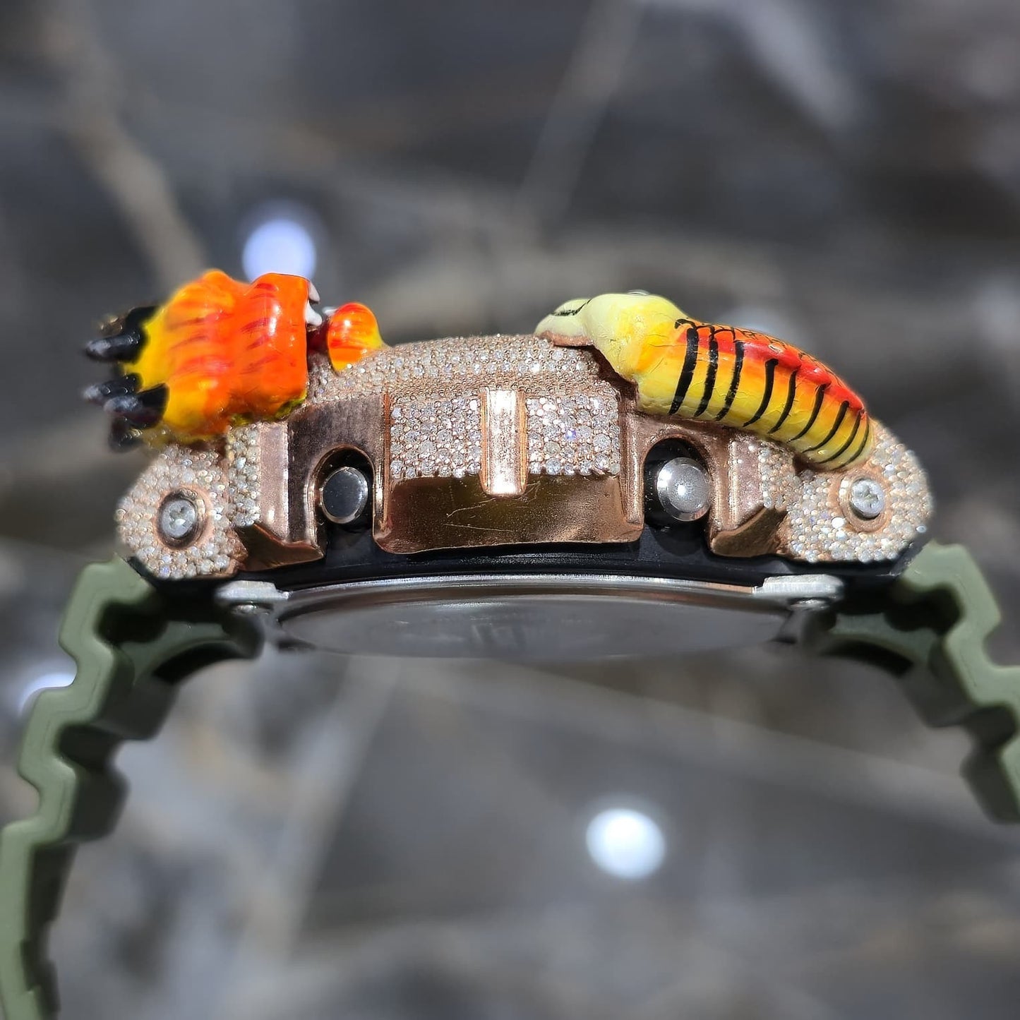 Casio G-Shock Dragon (Green) 6900 Iced Out Diamond Watch 5CTW
