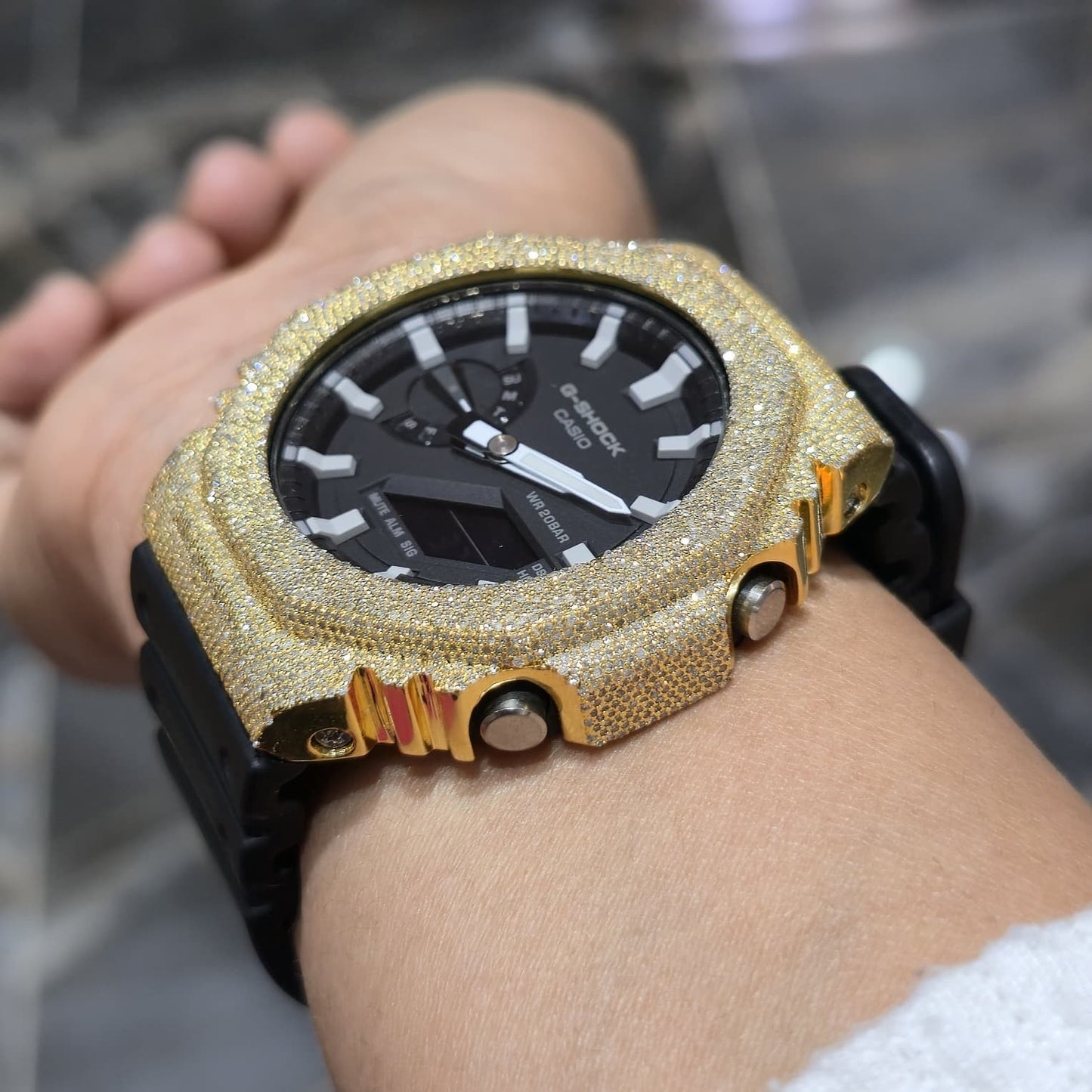 G-Shock GA2100-1A Black Dial Diamond Watch, 6.00ct