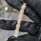 10K Yellow Gold Baguette Cluster Diamond Tennis Bracelet 8in 2.50ctw