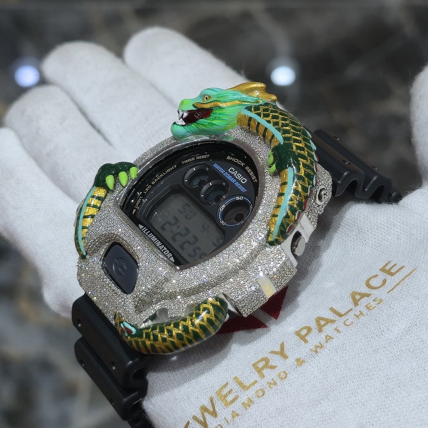Casio G-Shock (Black) 6900 Iced Out Diamond Watch 5 CTW