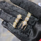 10K Yellow Gold Baguette Cluster Diamond Tennis Bracelet 8in 2.50ctw