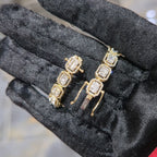 10K Yellow Gold Baguette Cluster Diamond Tennis Bracelet 8in 2.50ctw