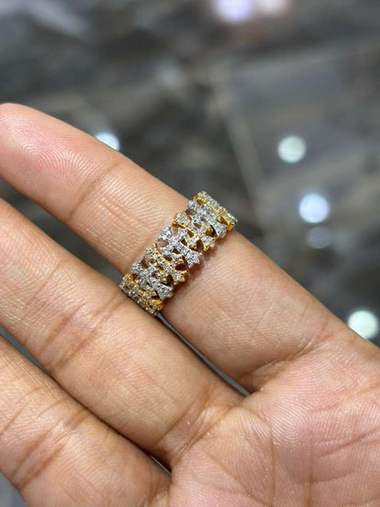 10K Yellow Gold Natural Diamond Cross Ring – 0.50 CTW Religious Band