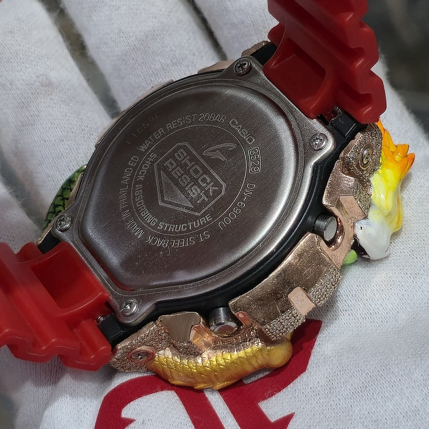 Casio G-Shock (RED) 6900 Iced Out Diamond Watch 5 CTW