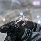 Lab Diamond Pear Teardrop Engagement Ring Set White Silver 3.00 ctw