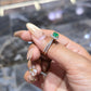 Jewelry Palace 14k Yellow Gold Emerald and 1/2CT TDW Diamond Halo  Ring